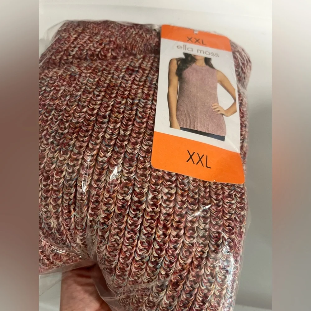 Ella Moss size XXL mauve pink crewneck tank top knit sweater new in package - Picture 4 of 4